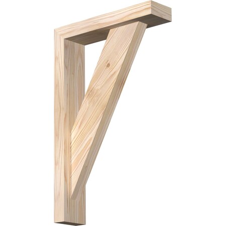 Ekena Millwork Traditional Block Smooth Bracket w/ Offset Brace, Douglas Fir, 3 1/2"W x 14"D x 22"H BKT0402X14X22TRA05SDF